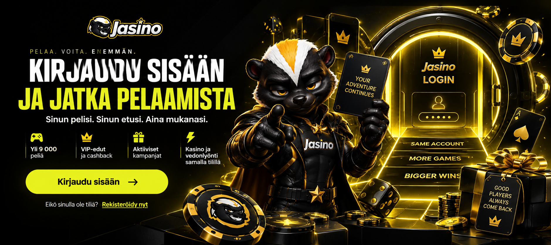 Jasino kirjautuminen – yksi tili kaikkiin etuihin